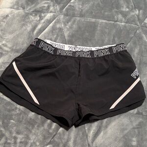 PINK Victoria's Secret Black Shorts with White Logo